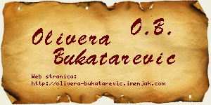 Olivera Bukatarević vizit kartica